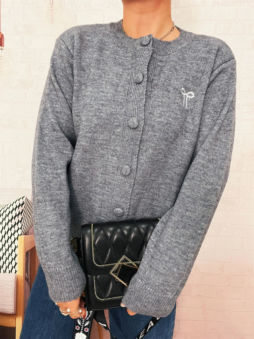 Button-Up Long Sleeve Cardigan