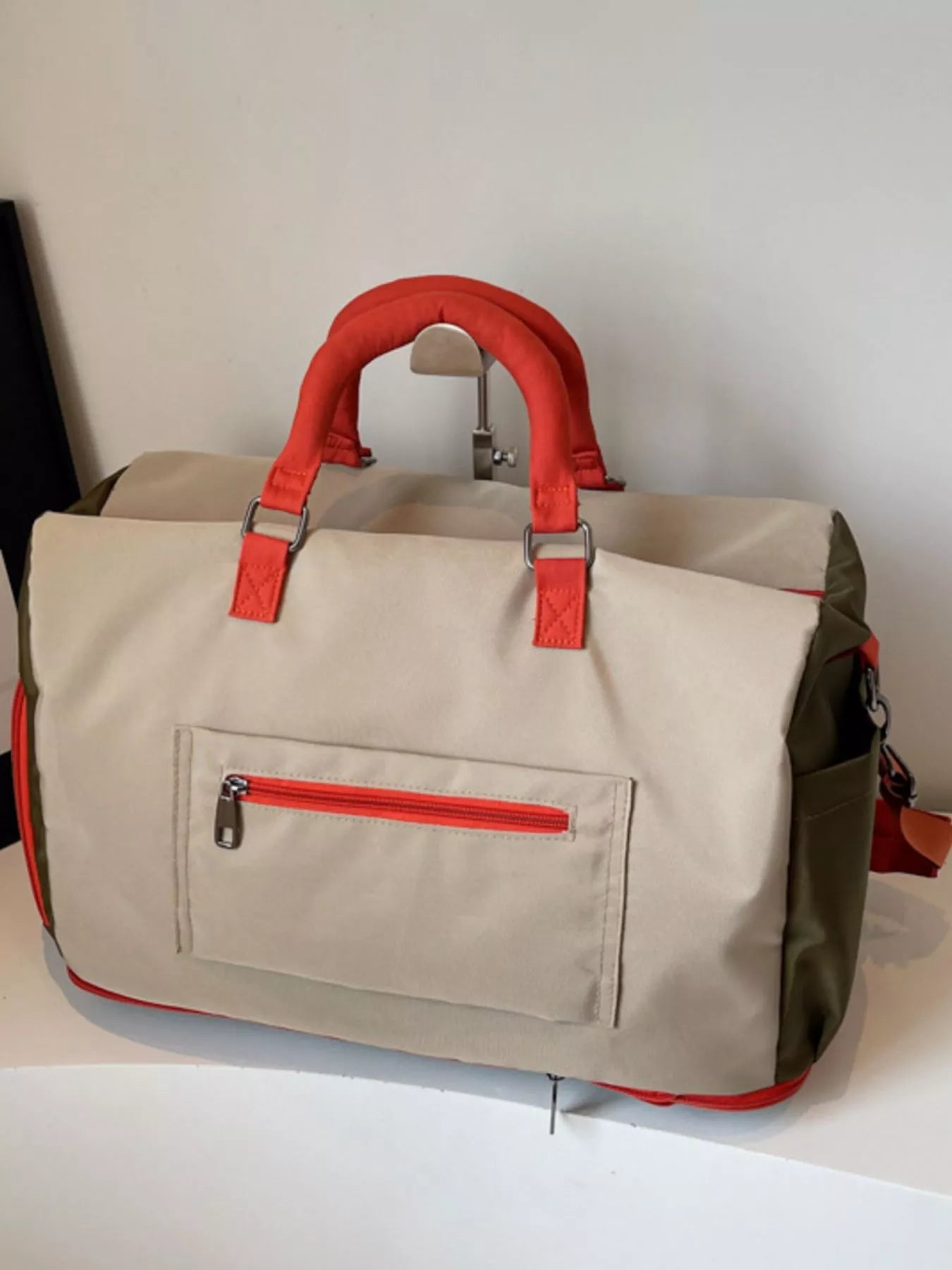 Plaid Travel Bag with Detachable Strap