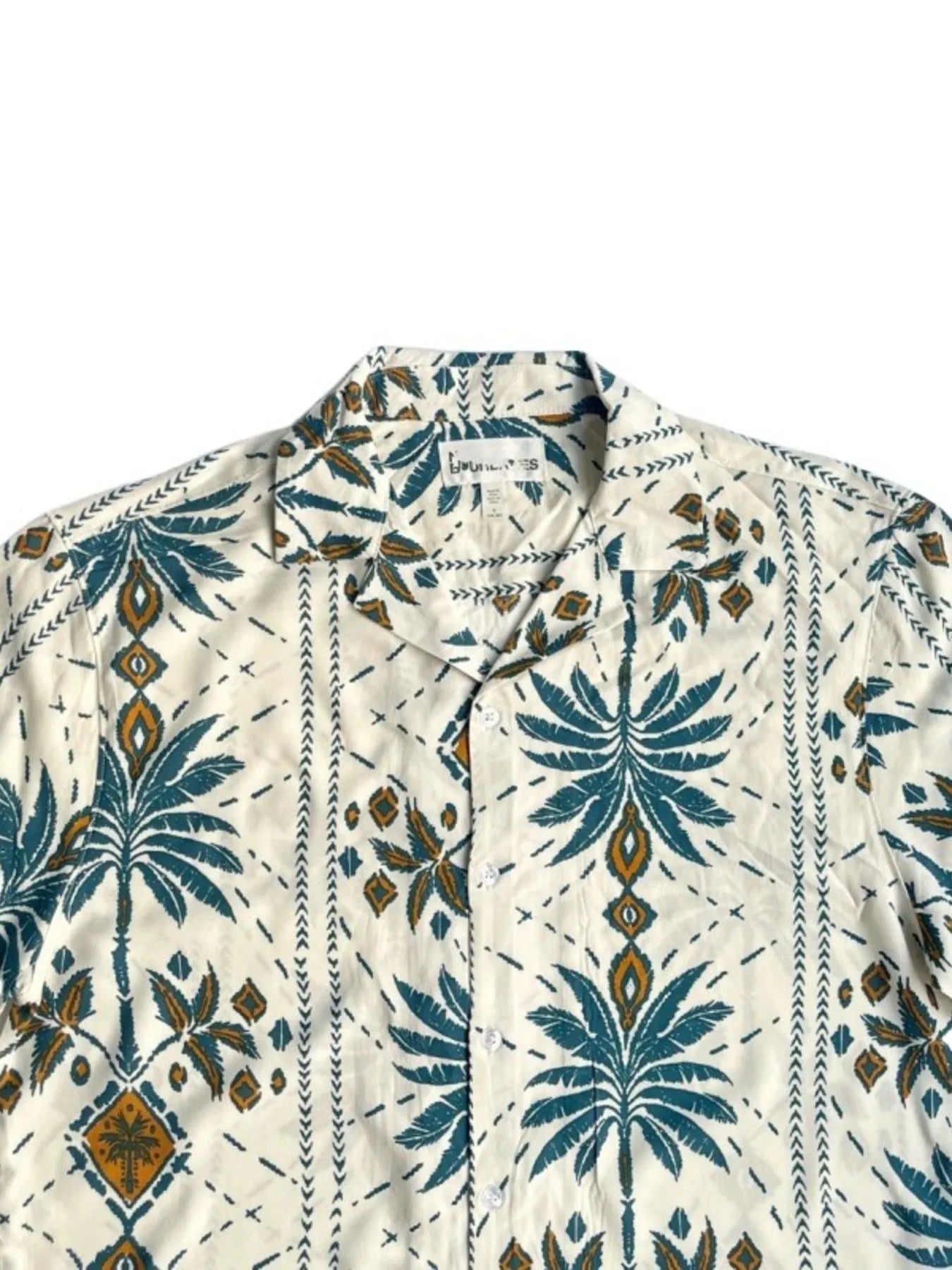 Men's Full Size Button Down Tropical Printed Shirt Plus Size