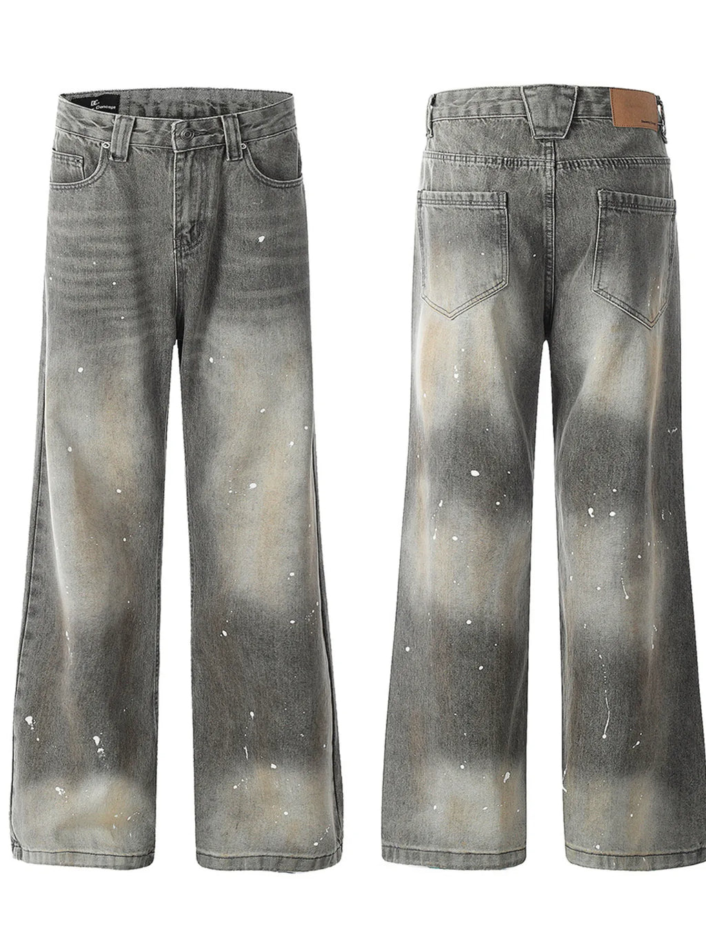Men's Paint Splatter Wide Leg Jeans