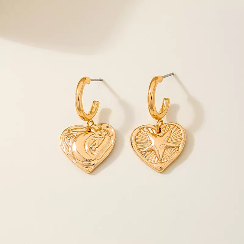 18K Gold-Plated Heart Earrings
