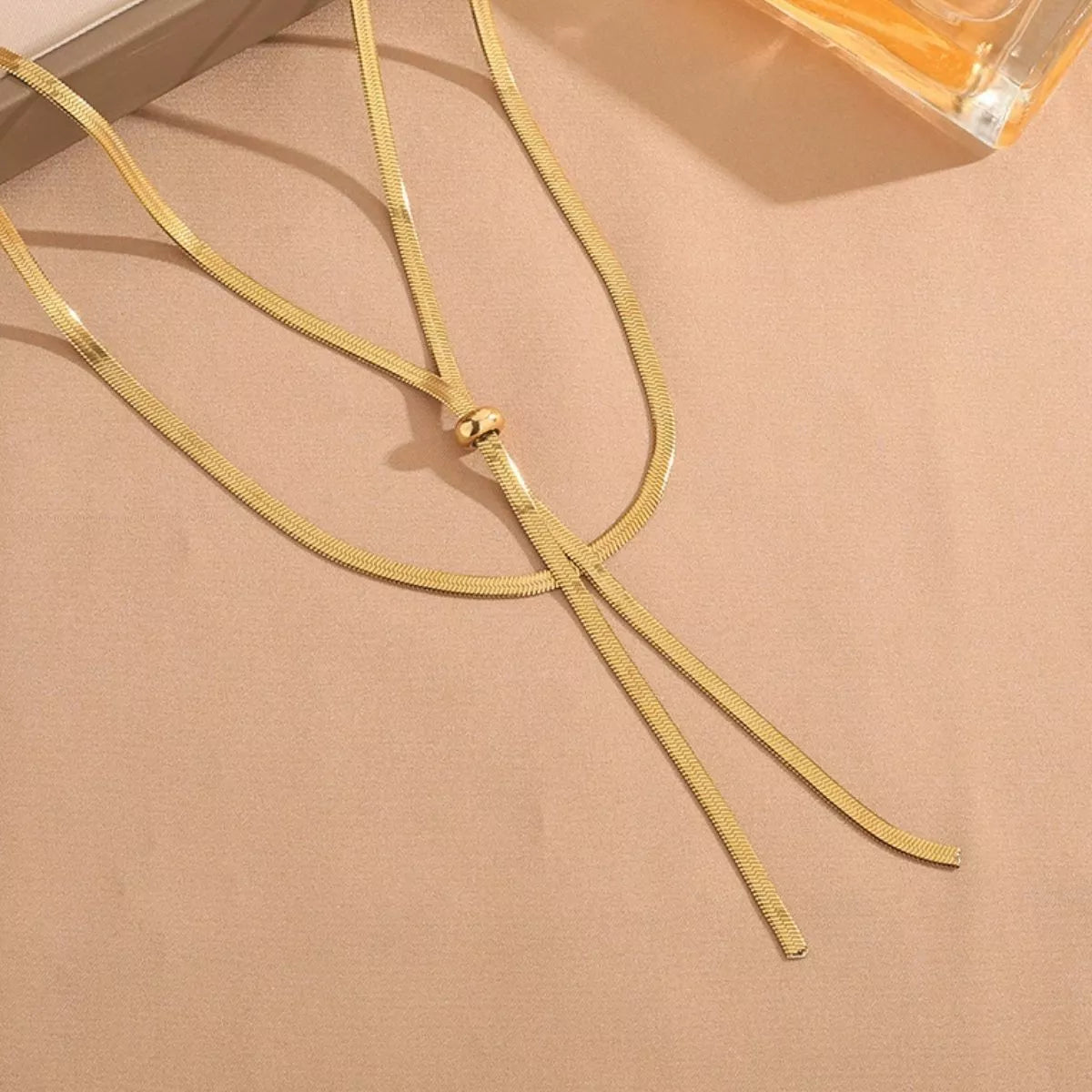 Layered Snake Chain Y Necklace