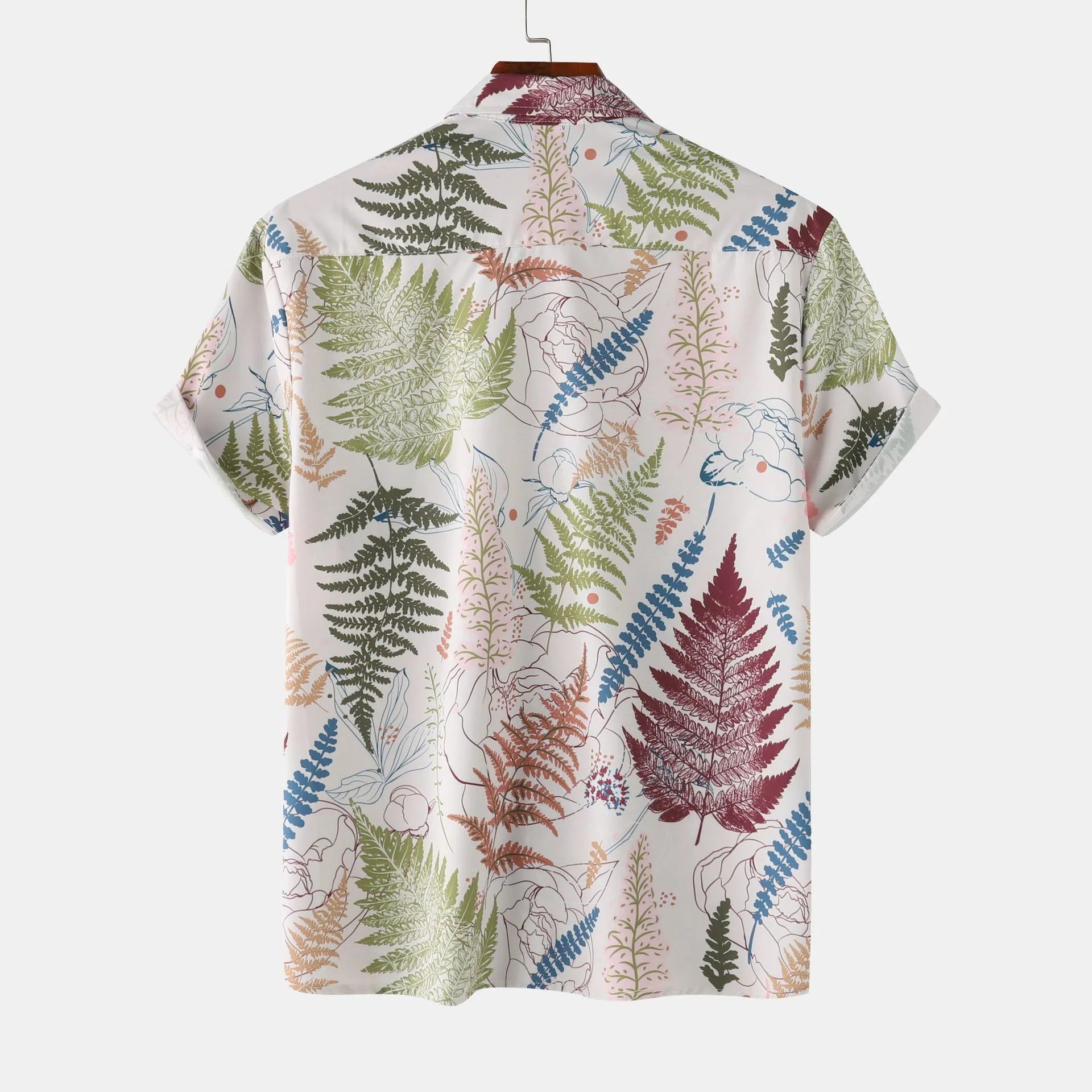 Men's Printed Button Up Short Sleeve Shirt