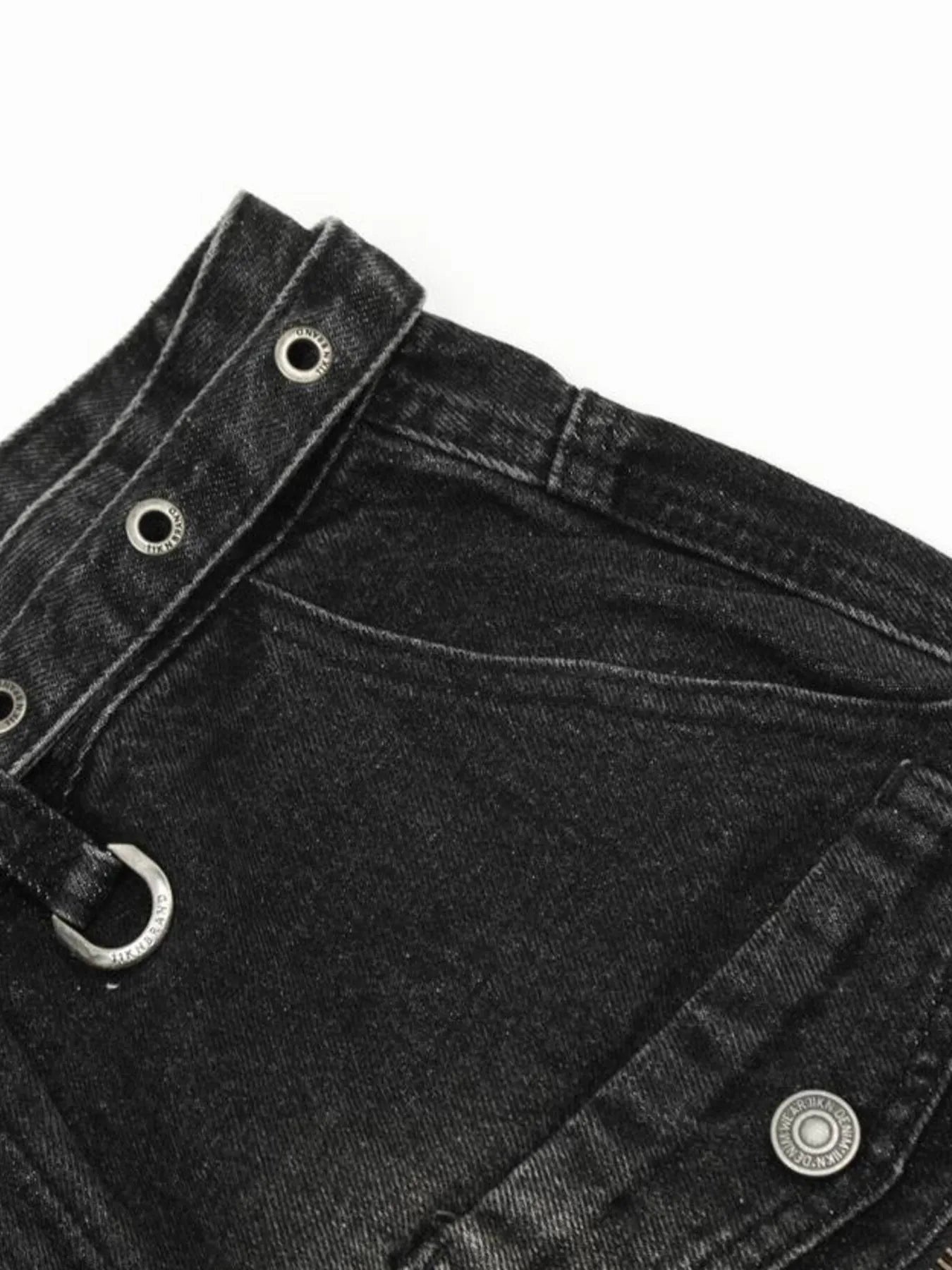 Men's Distressed Cargo Wide Leg Jeans