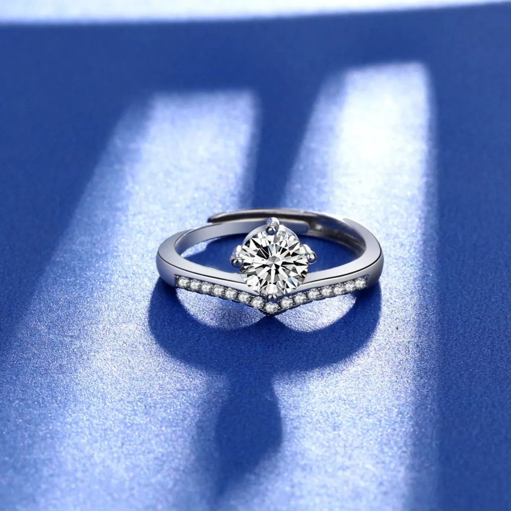 1 Carat Moissanite 925 Sterling Silver Ring