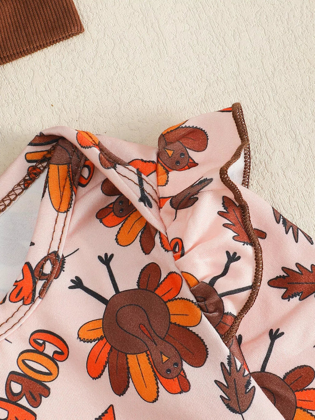 Children's Long Sleeve Bodysuit & Thanksgiving Turkey Dress Set with Headband