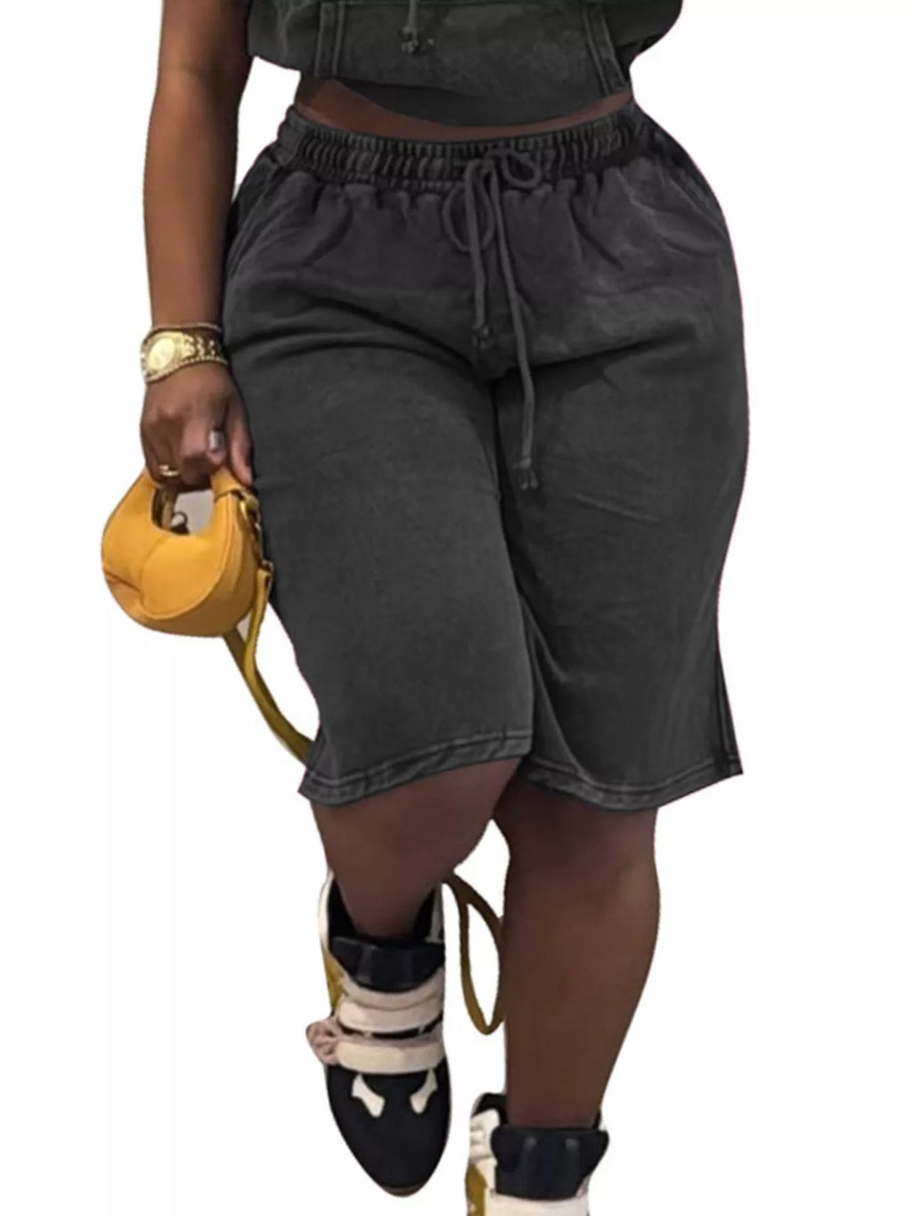 Hooded Crop Top and Shorts Set