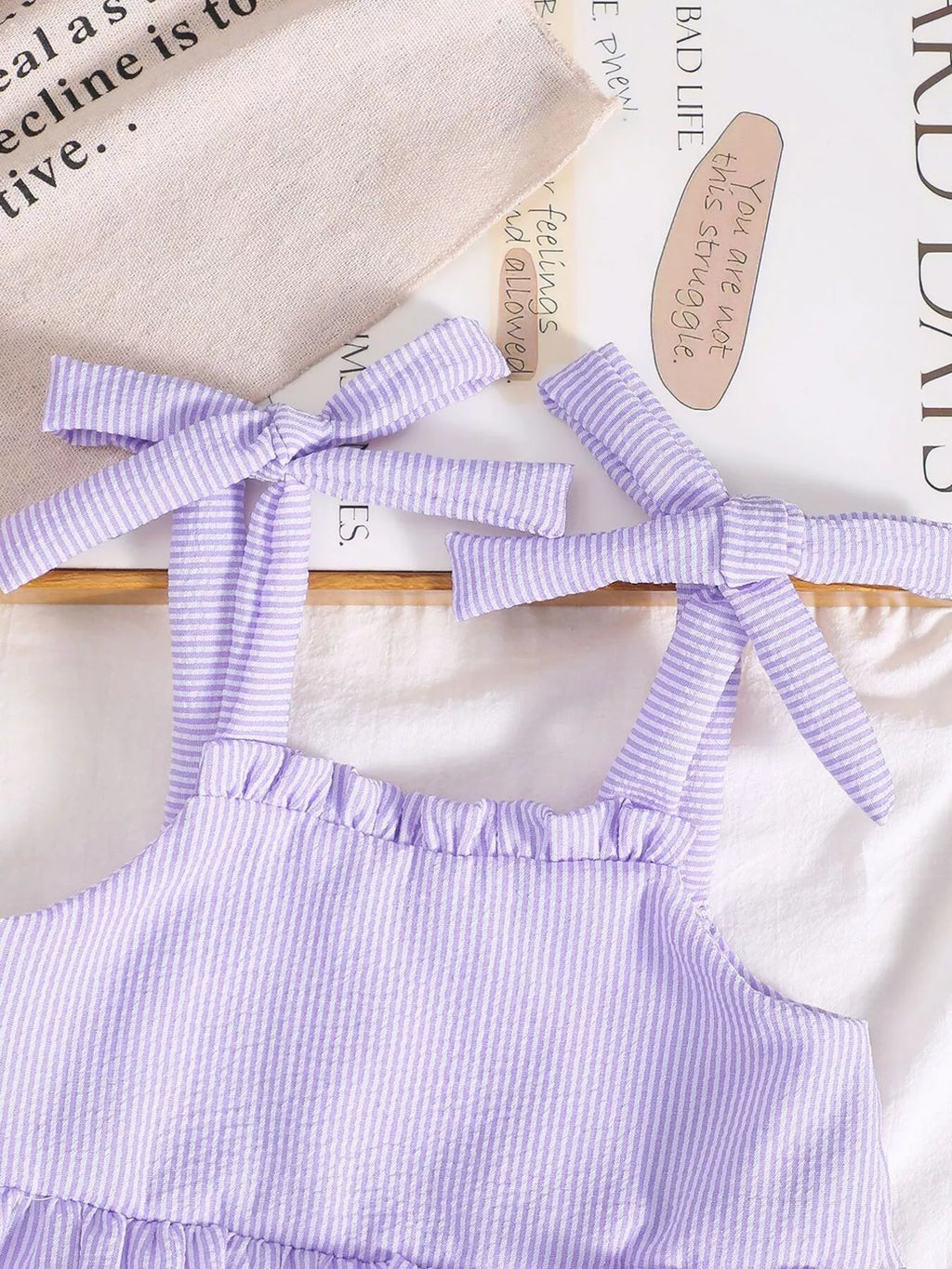 Children's Tie Strap Top & Layered Skirt Set