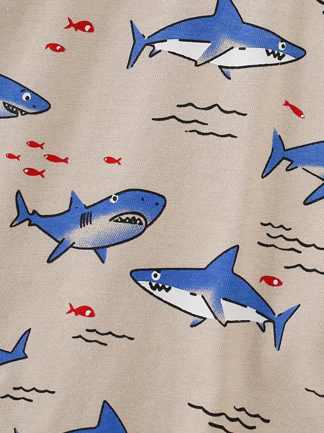 Children's Shark Print Crew Neck Short Sleeve T-Shirt