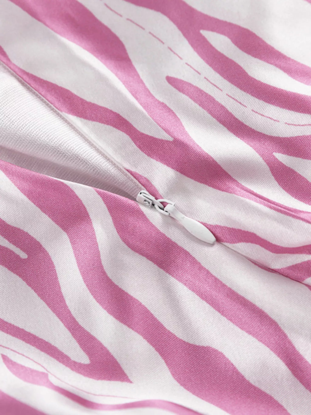 Satin Zebra Print Midi Skirt