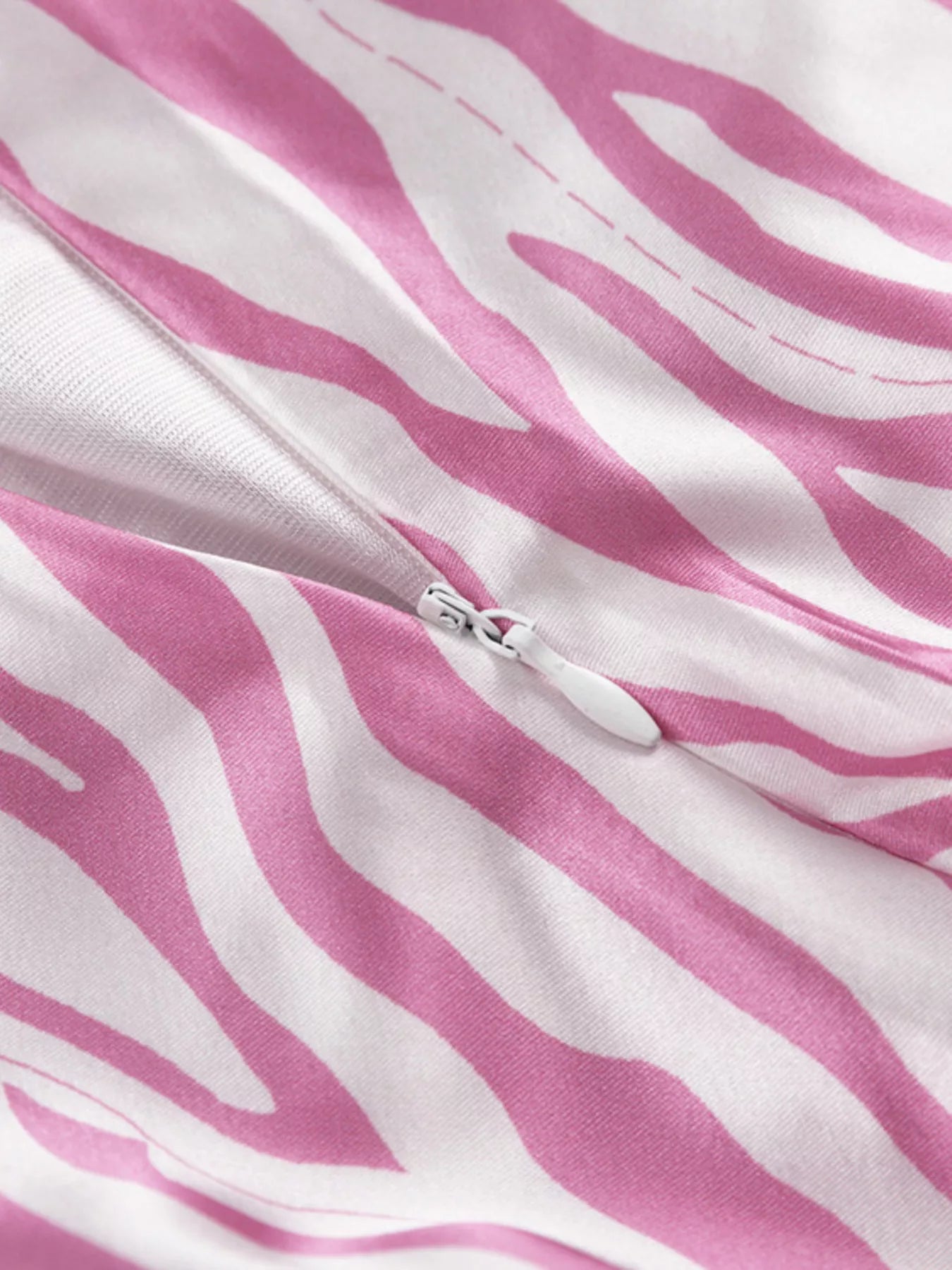 Satin Zebra Print Midi Skirt