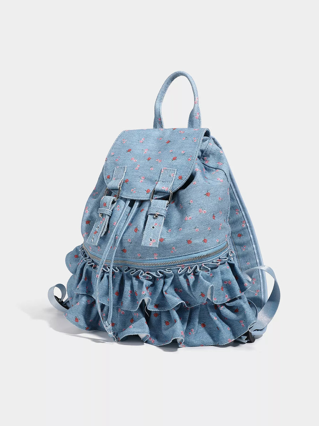Floral Ruffle Backpack Bag