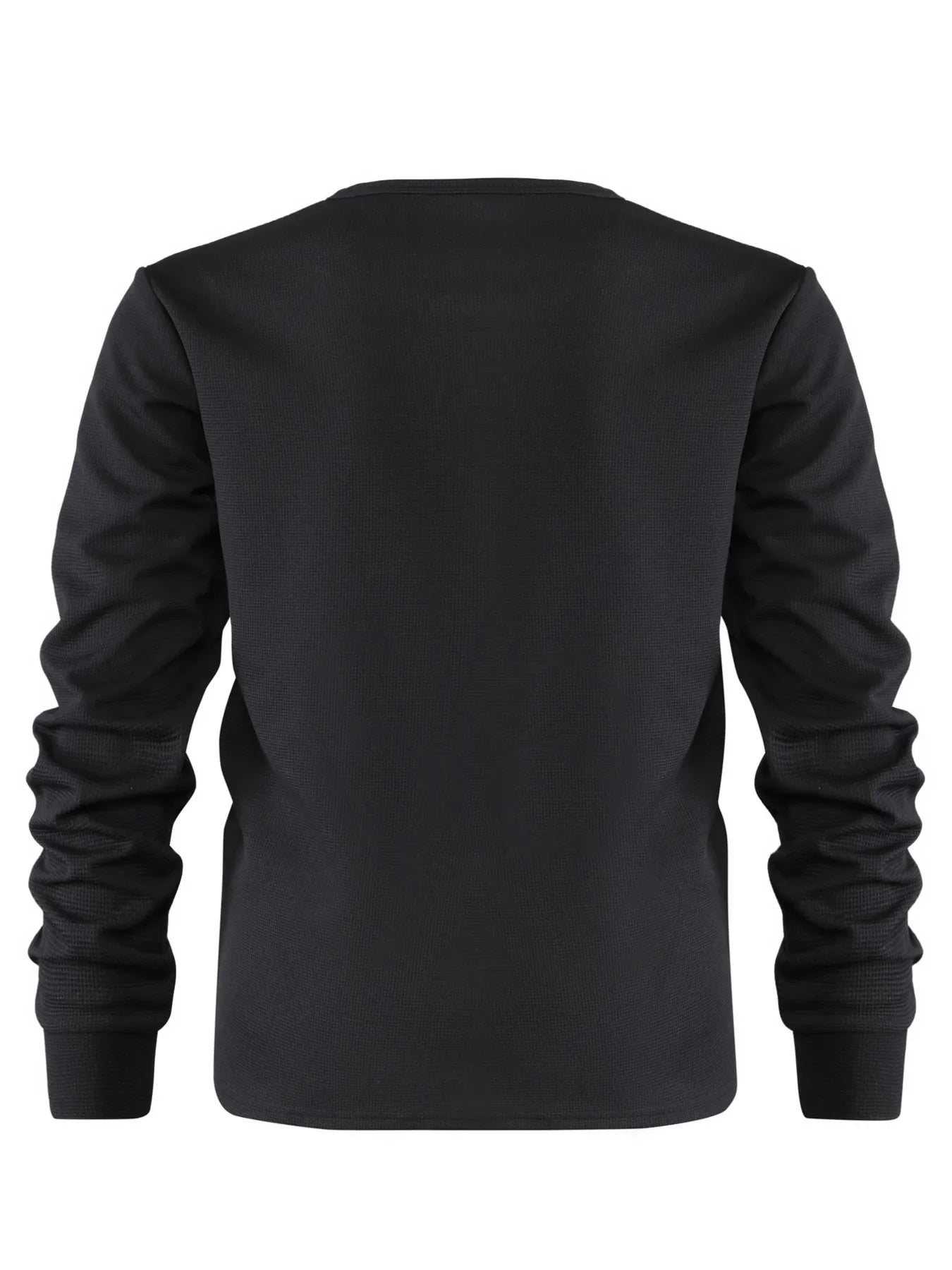 Men's Plus Size Waffle Knit Long Sleeve T-Shirt