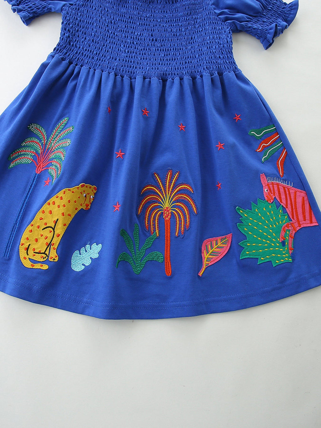 Children's Smocked Animal Puff Sleeve Dress