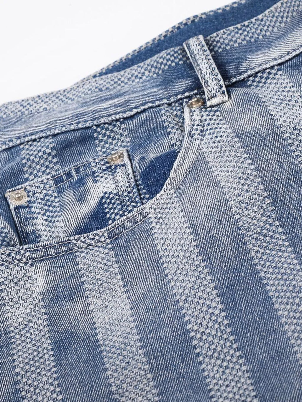Men's Stripe Wide Leg Denim Capris
