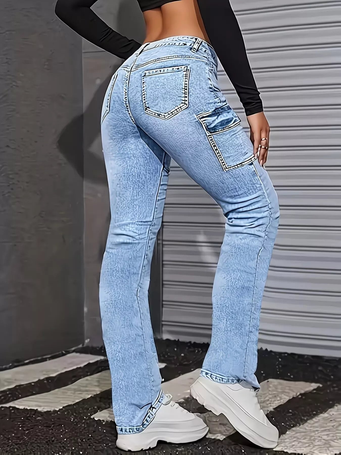 Washed Jeans with Pockets