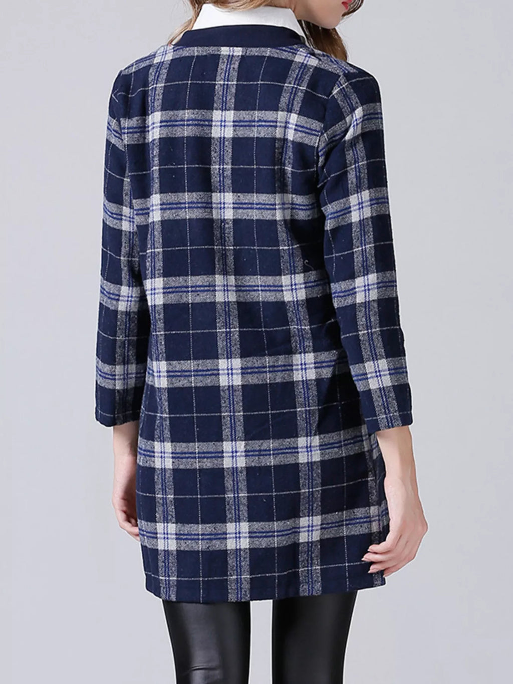 Plus Size Plaid Button-Down Longline Shirt