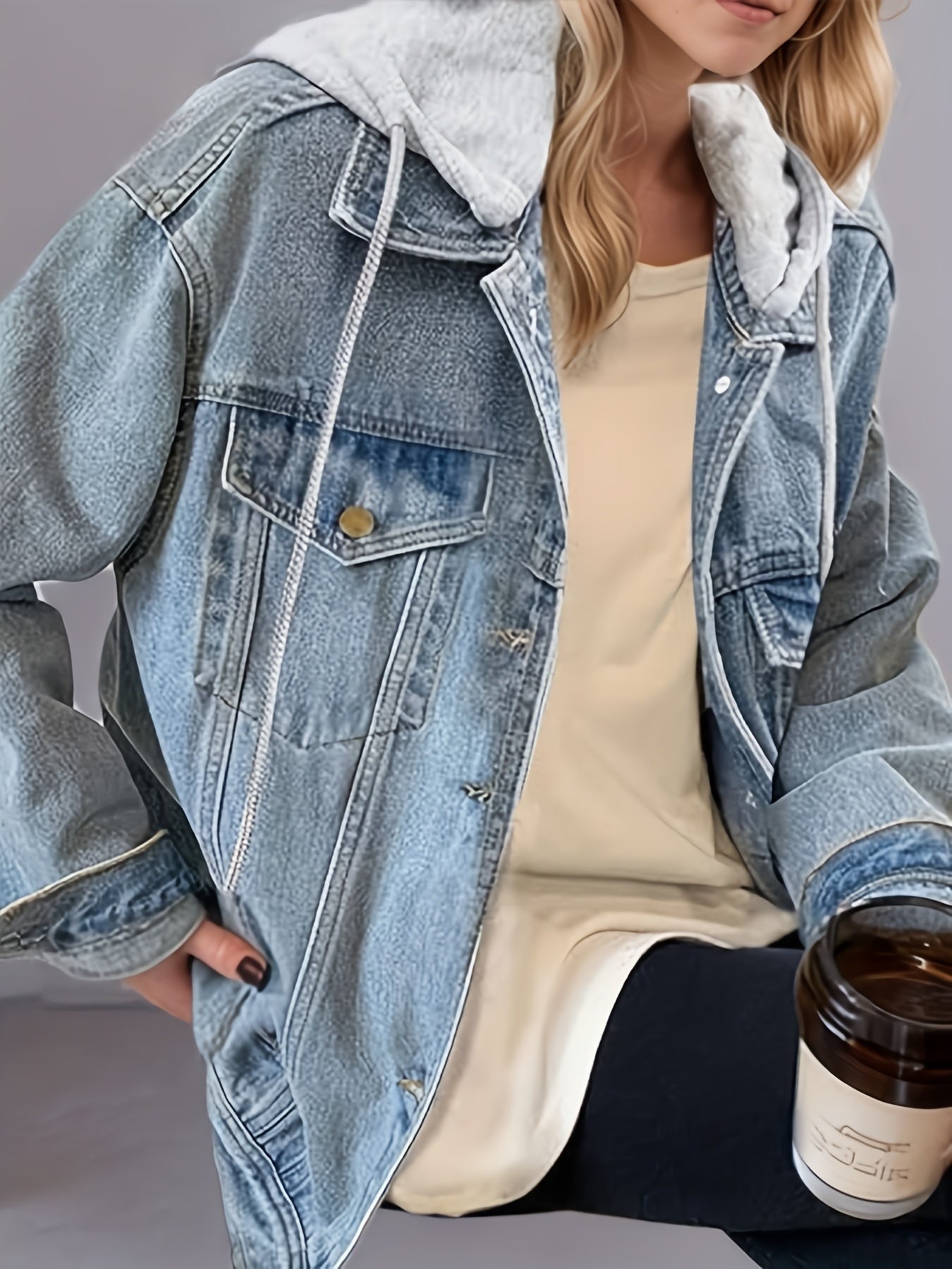 Women’s Oversized Hooded Denim Jacket