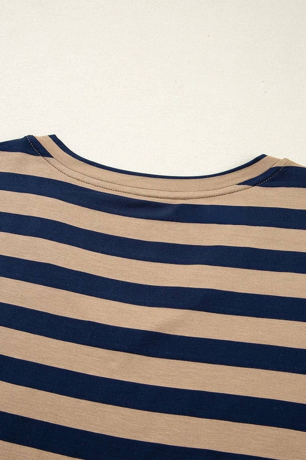 Casual Striped V-Neck Midi T-Shirt Dress