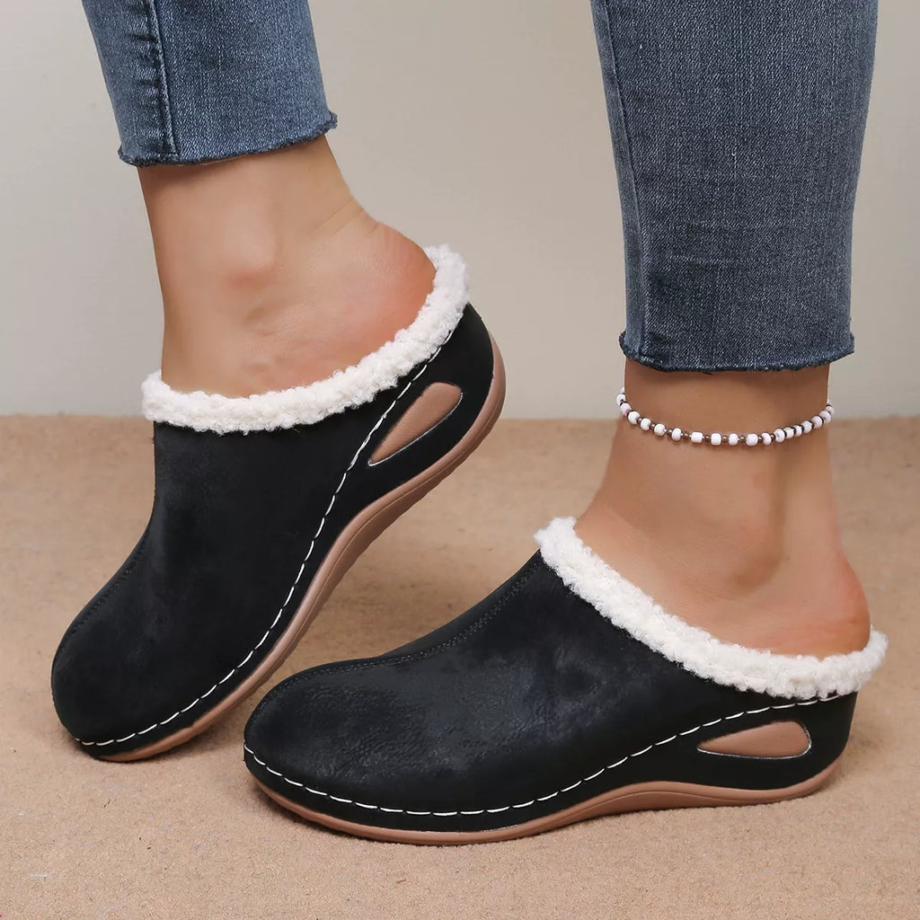 Plush Lined Wedge Slip-Ons
