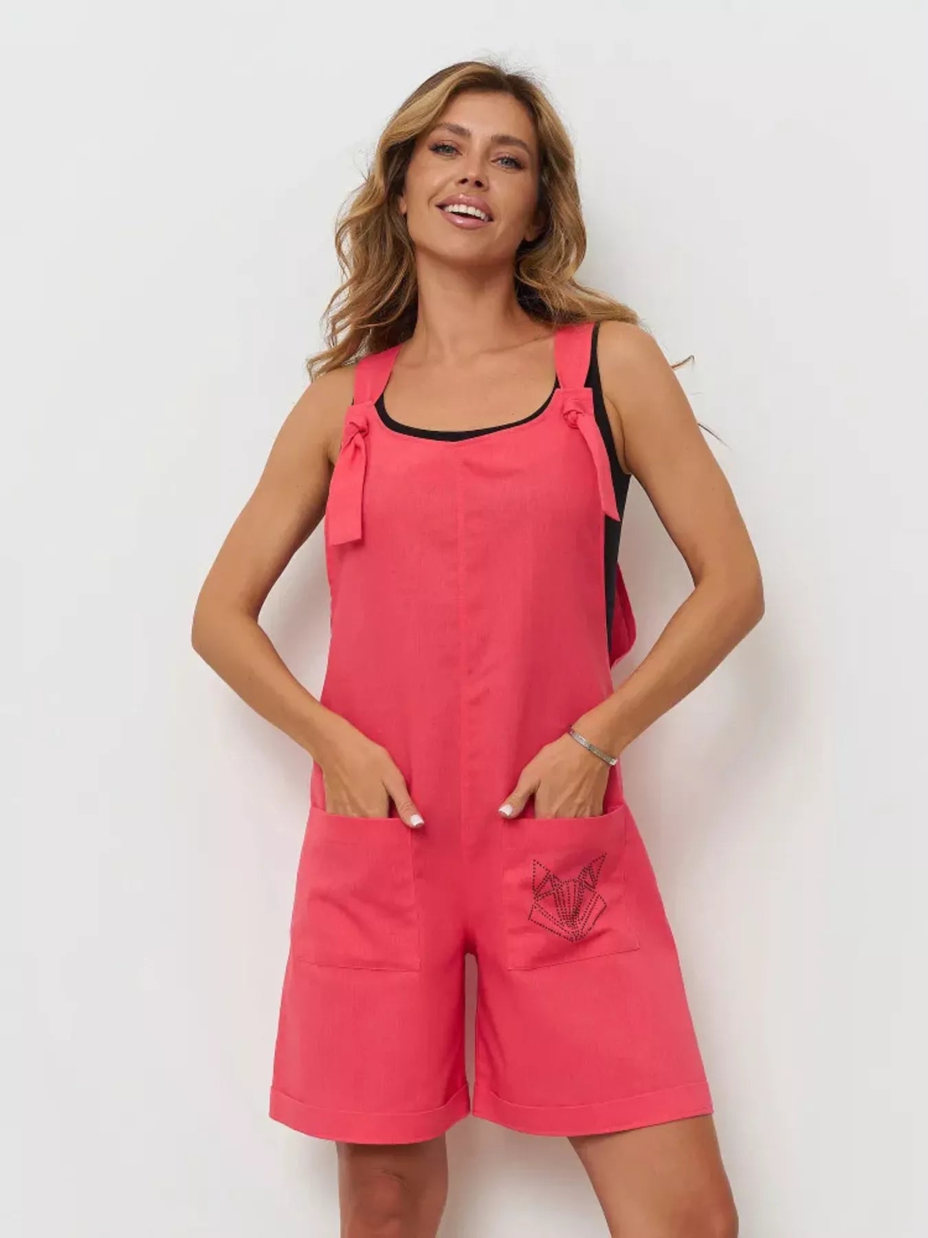 Sleeveless Tie-Strap Romper