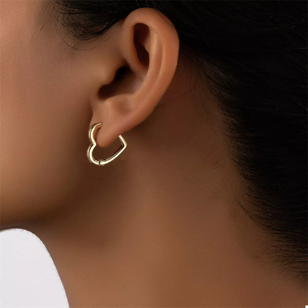 Alloy Heart Shape Hoop Earrings