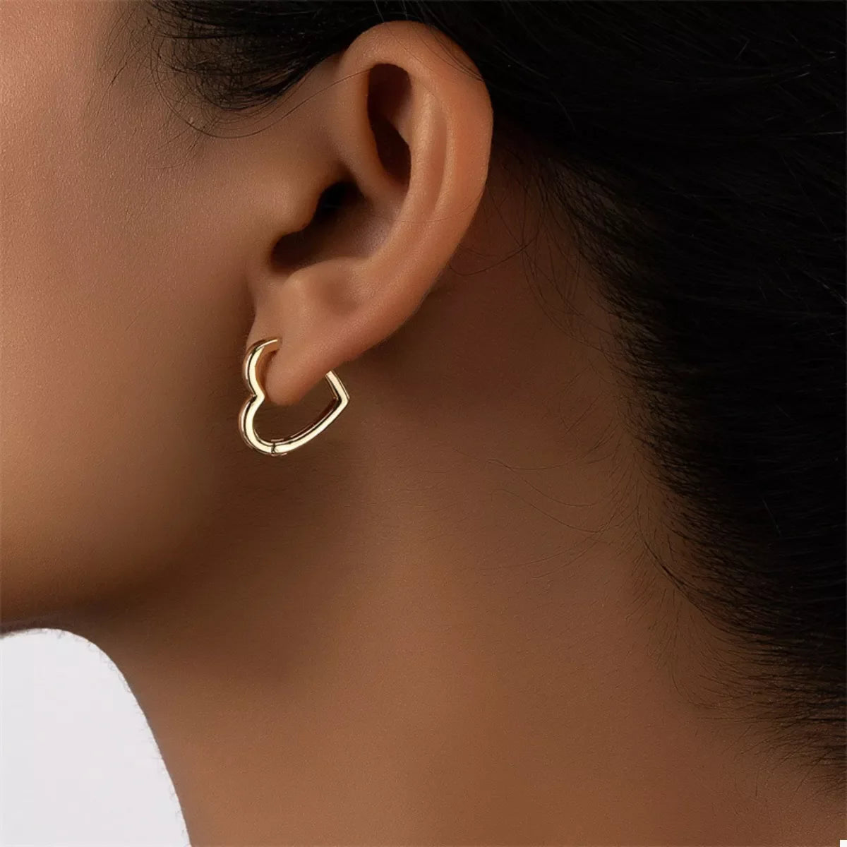 Alloy Heart Shape Hoop Earrings