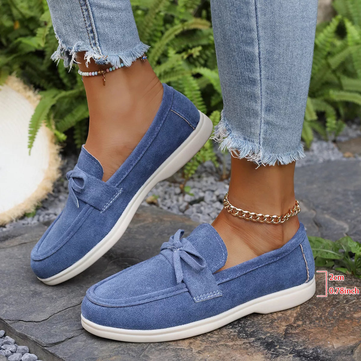 Bow Round Toe Slip-Ons