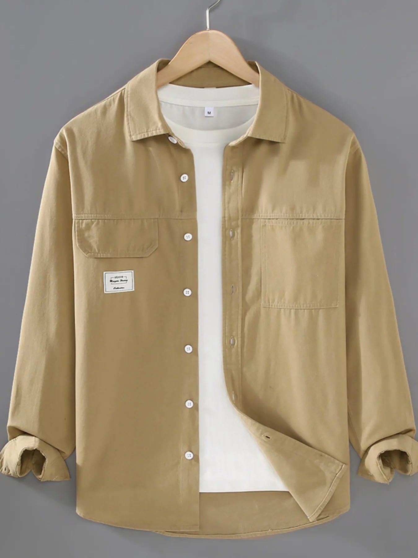 Men's Plus Size Button Up Long Sleeve Shirt