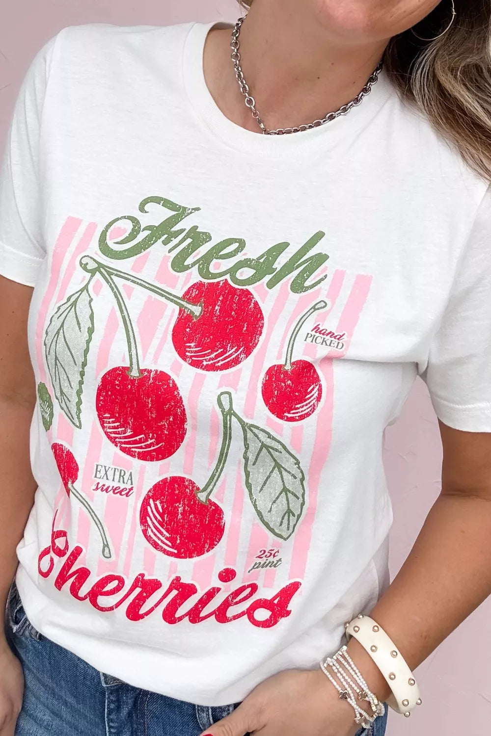 Fresh Cherries Graphic Oversized T-Shirt