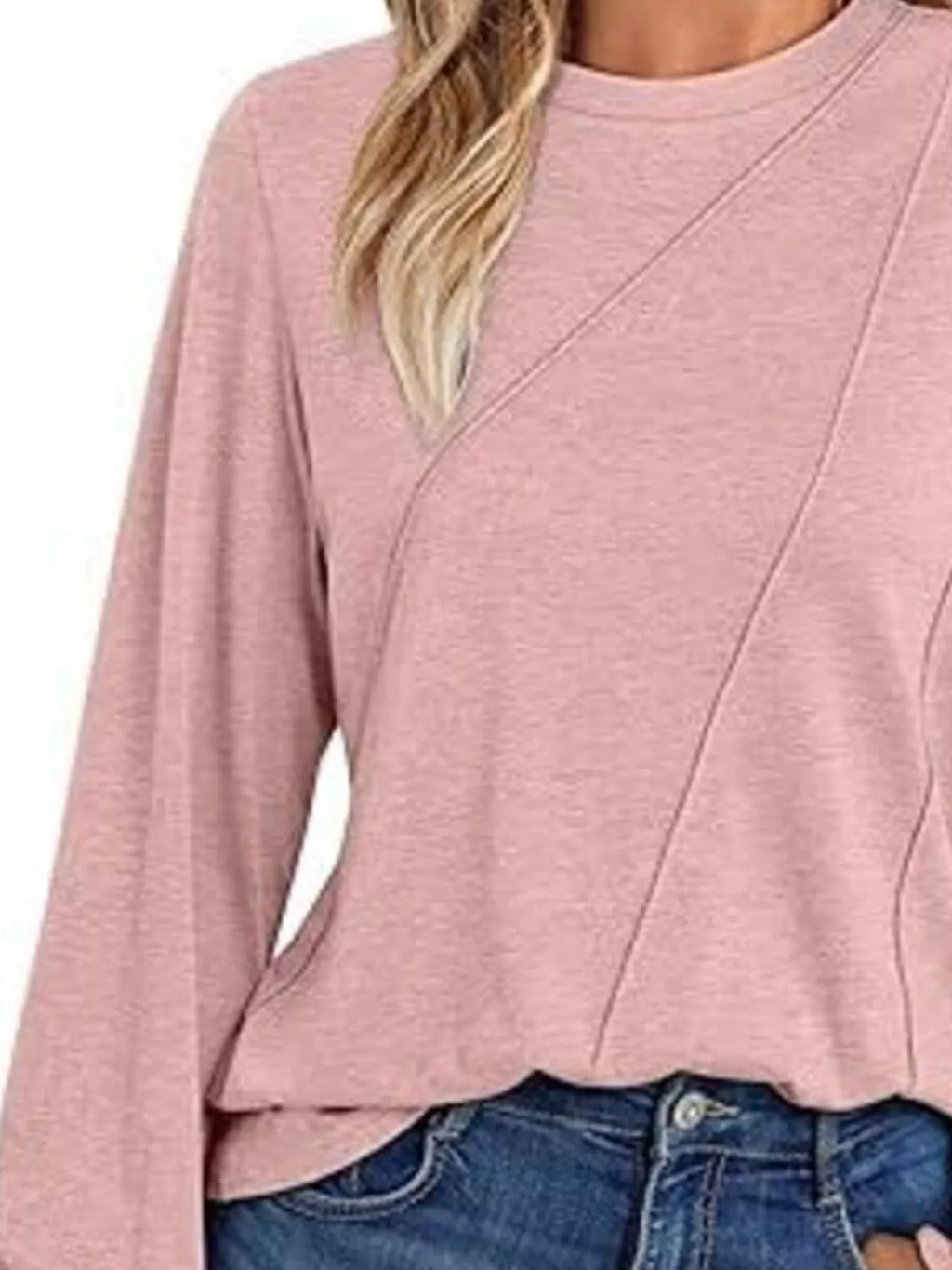 Round Neck Long Sleeve Top