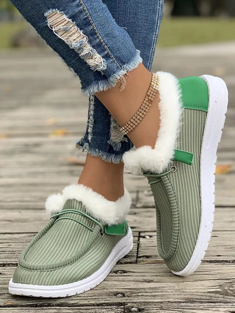 Cozy Plush-Lined Flats Slip-Ons