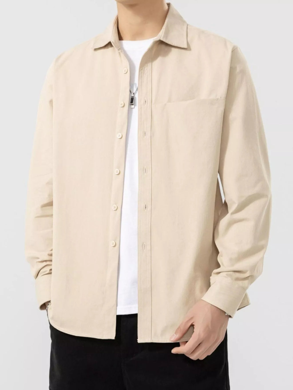 Men's Plus Size Button Up Long Sleeve Shirt