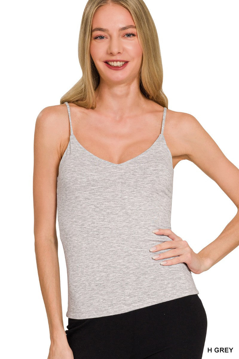 Zenana Double Layered V-neck Spaghetti Cami