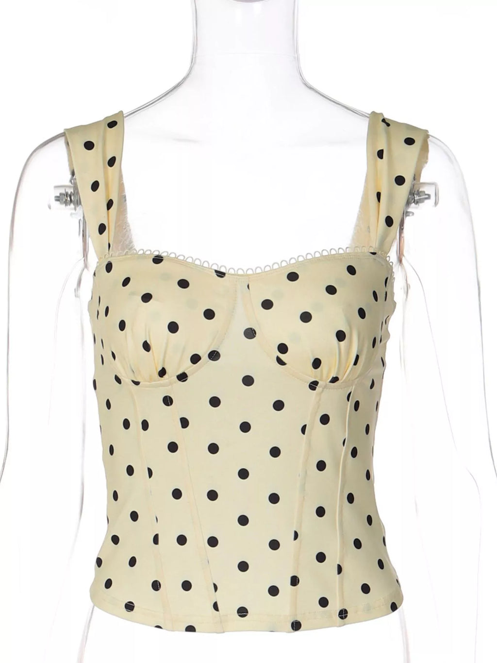 Polka Dot Sweetheart Neckline Tank Top