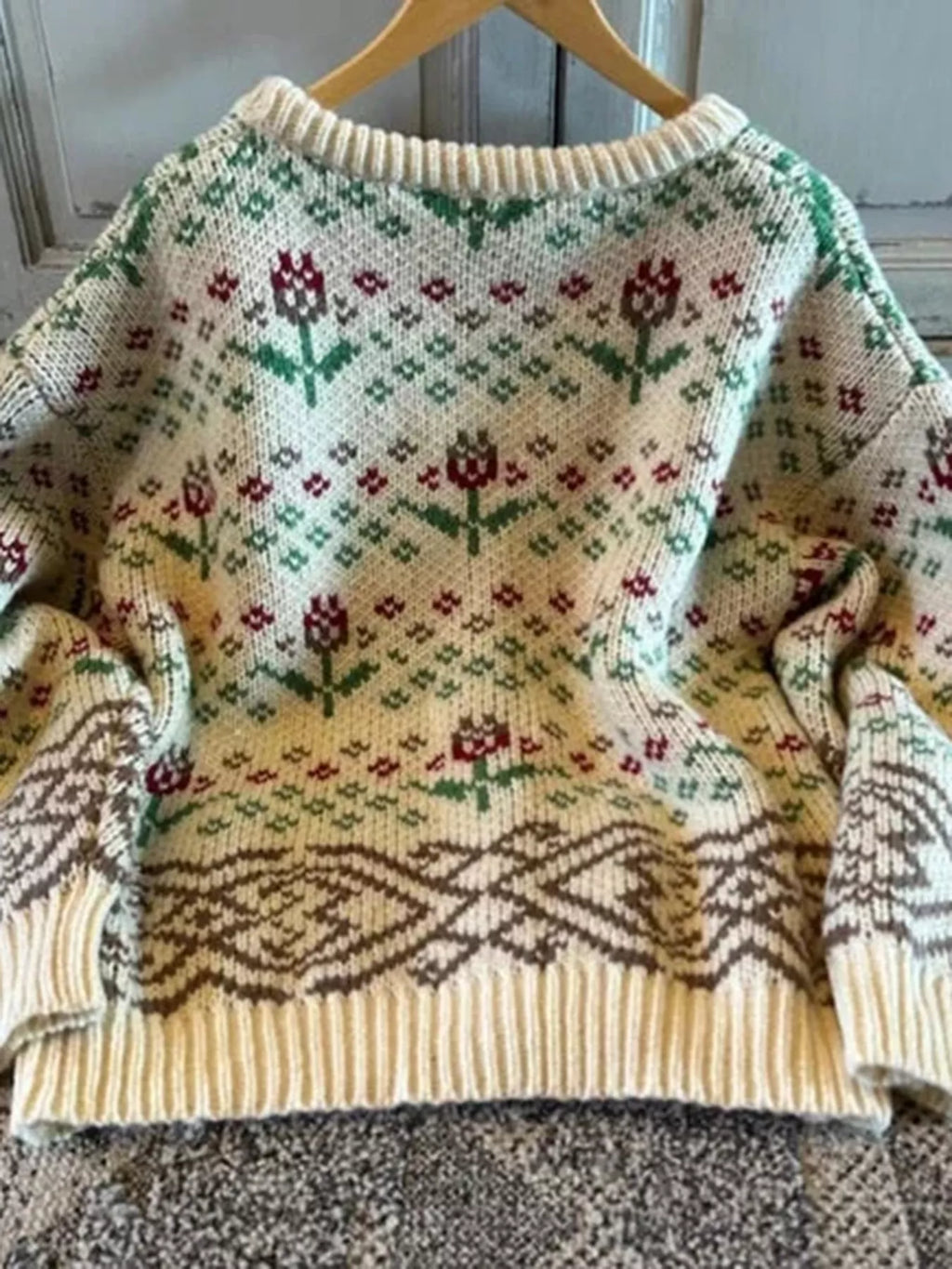 Floral Pattern Button-Up Cardigan