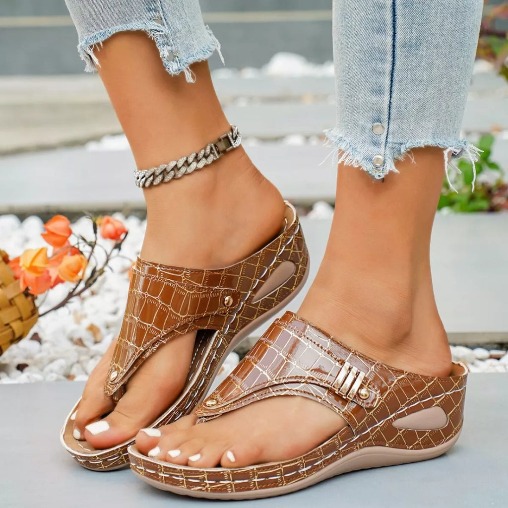Toe Post Wedge Sandals