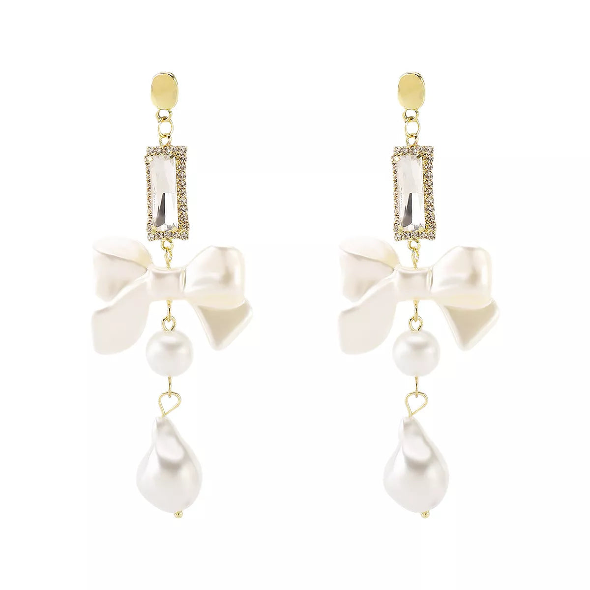 Bowknot Pearl Drop Earrings