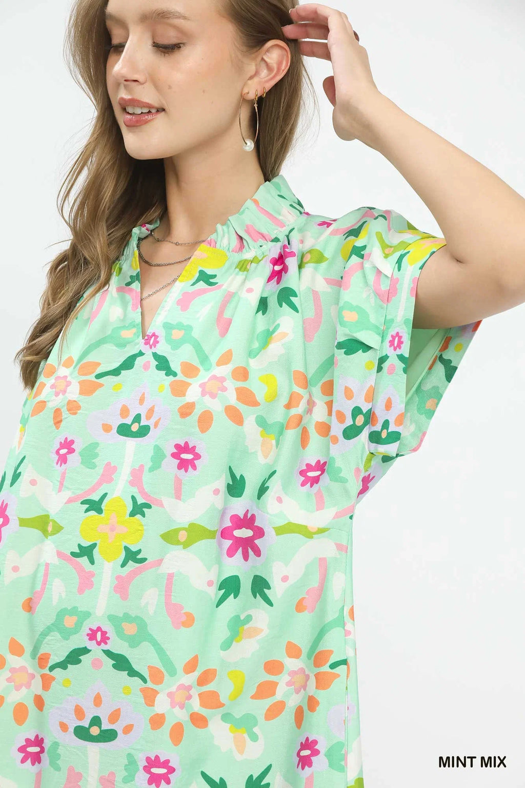 Umgee Abstract Floral Shift Dress