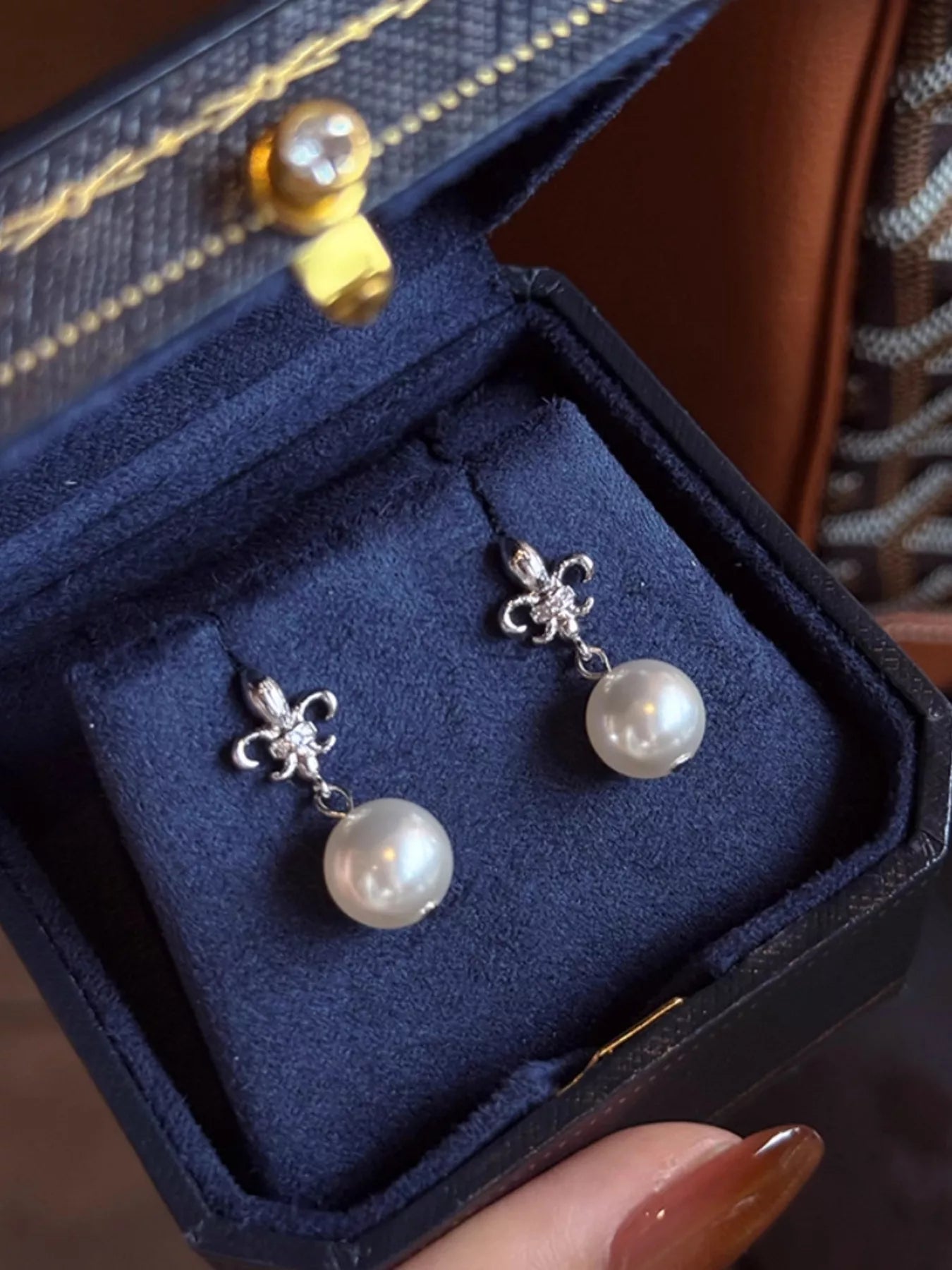 Alloy Pearl Drop Earrings