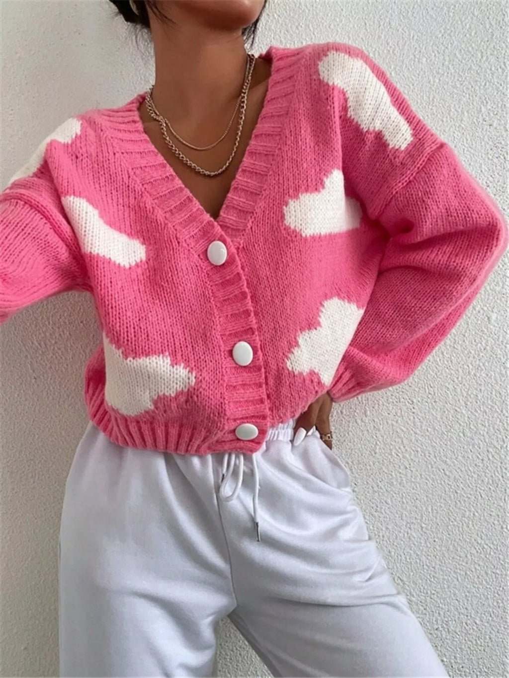 Cloud Button Up Knit Cardigan