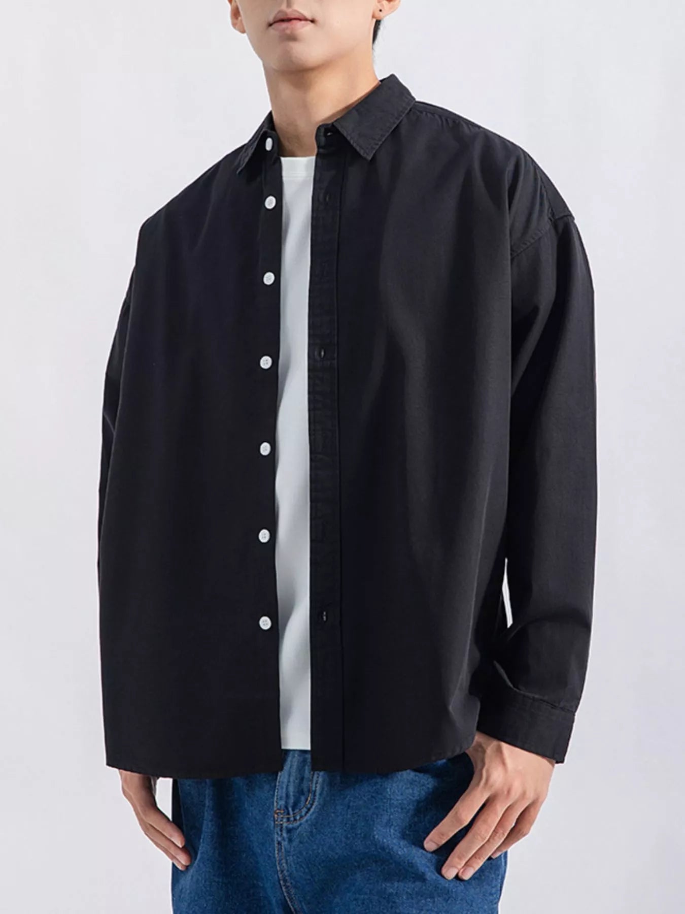 Men's Plus Size Button Up Long Sleeve Shirt