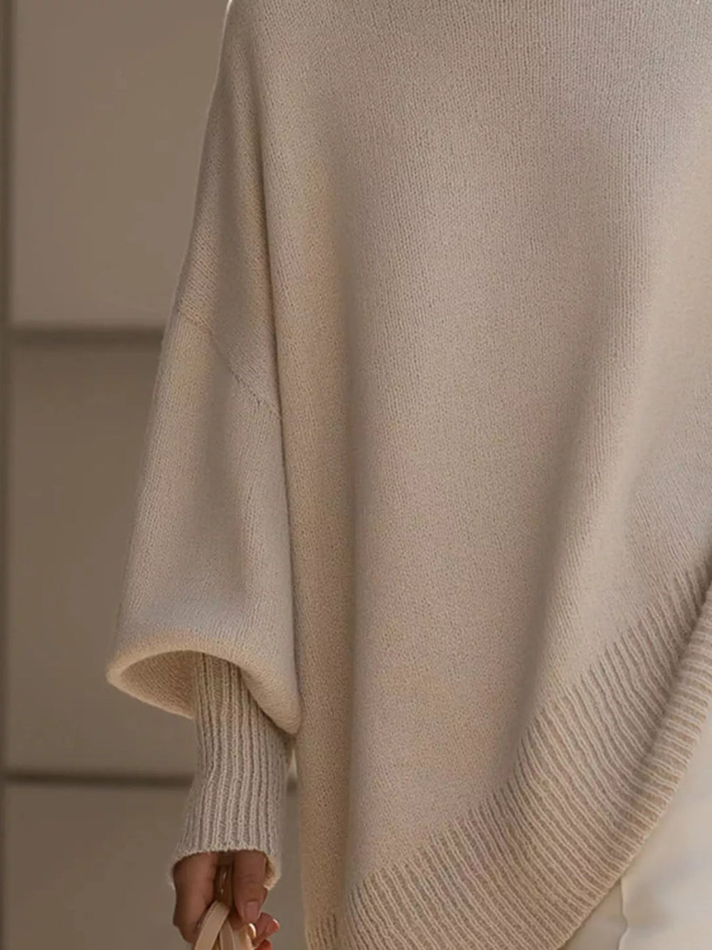 Oversized Batwing Sleeve Round Neck Sweater
