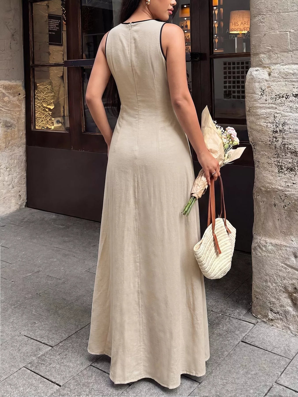 V-Neck Sleeveless Maxi Dress