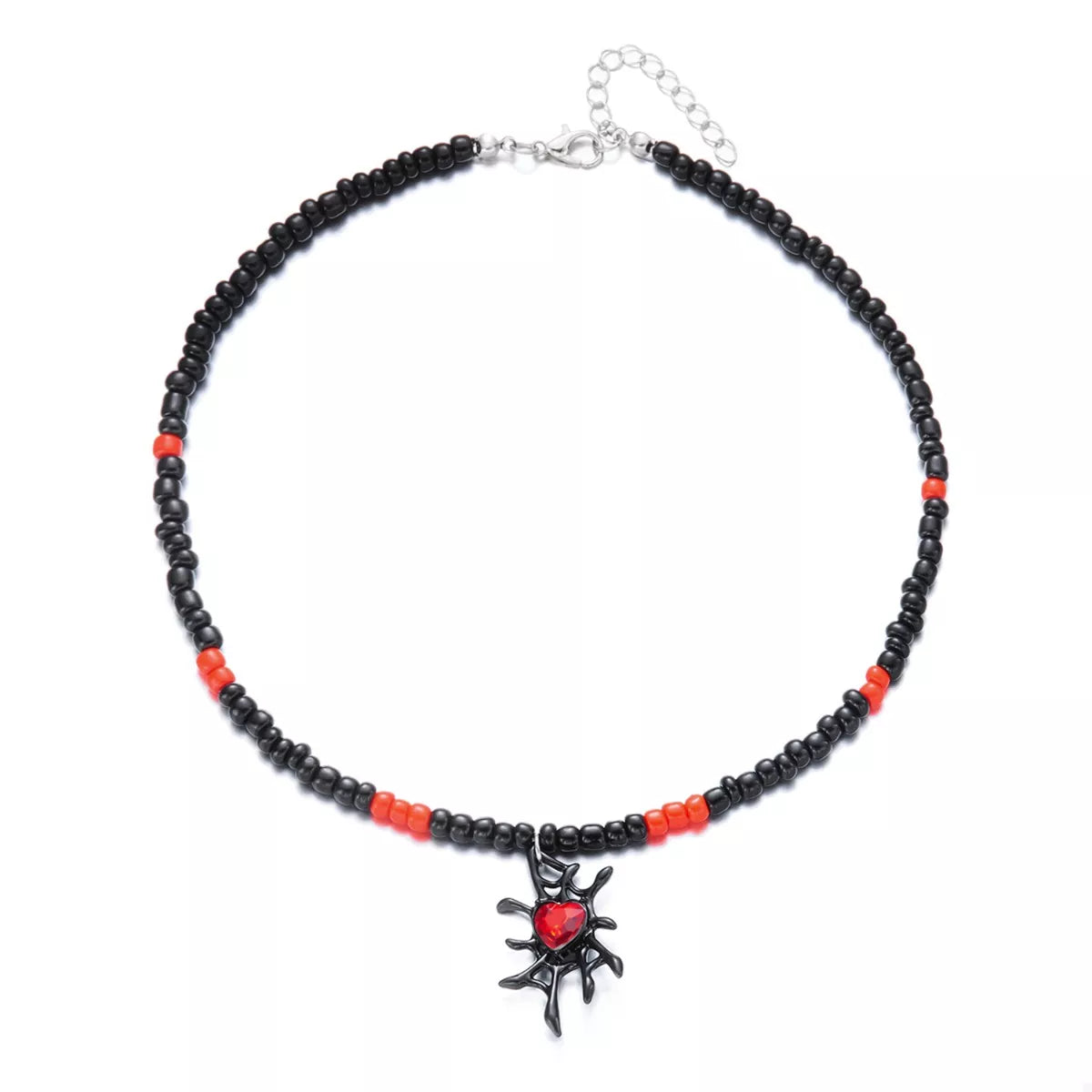 Halloween Spider Web Beaded Necklace