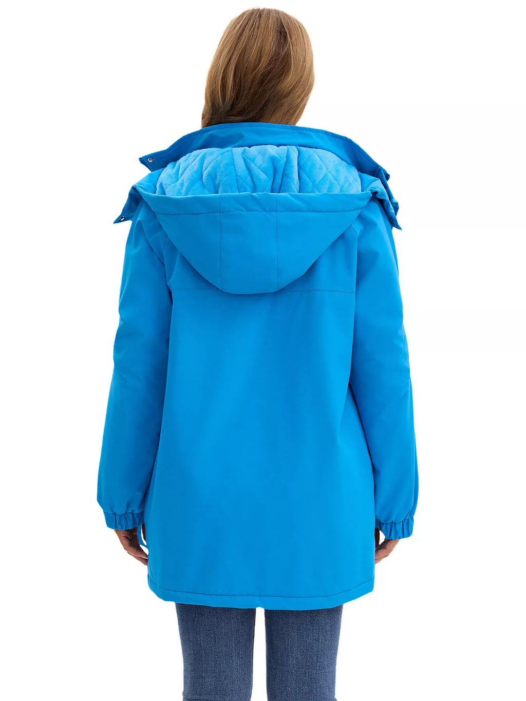 Full Size Hooded Mid-Length Windproof Outerwear Plus Size