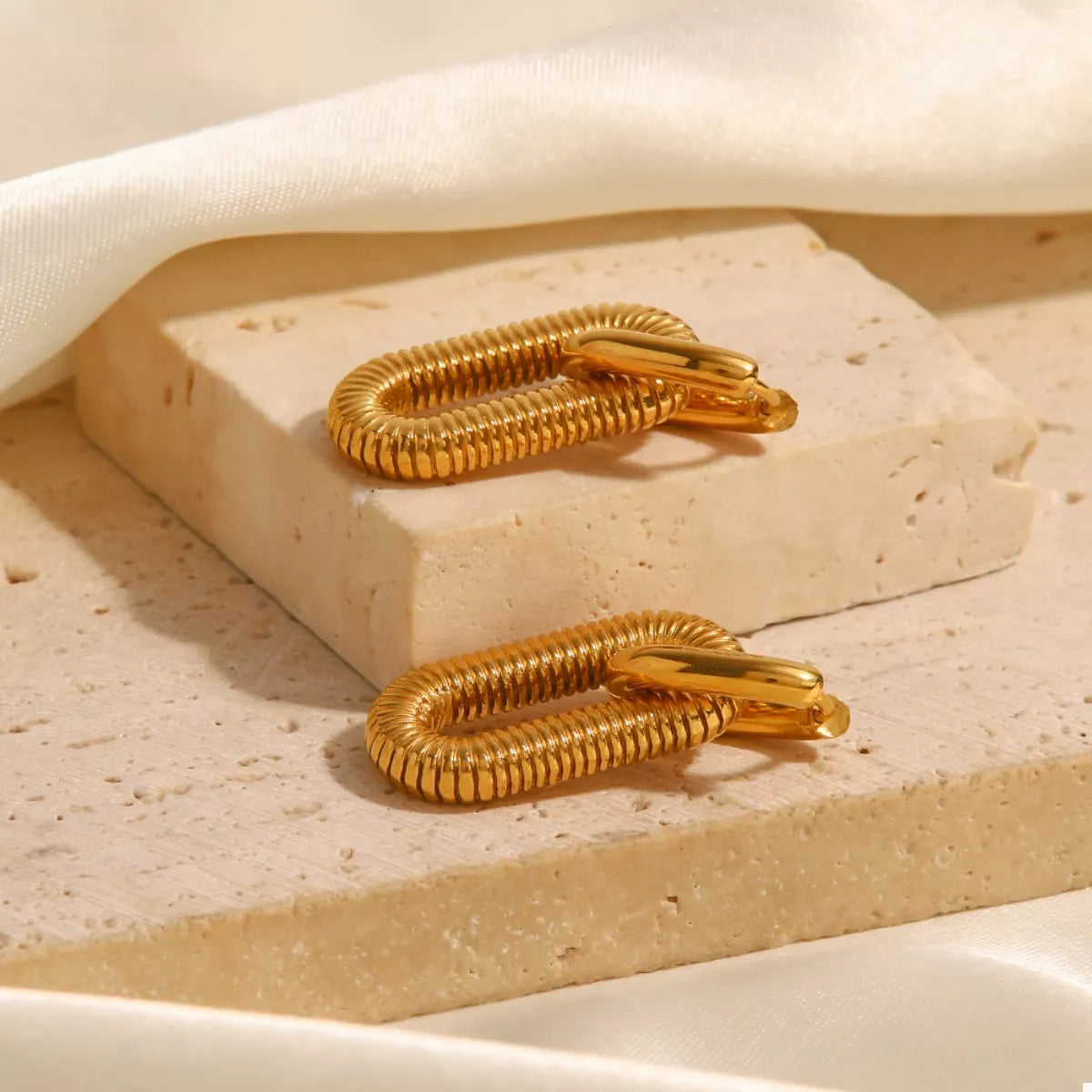 Geometric Link Drop Earrings