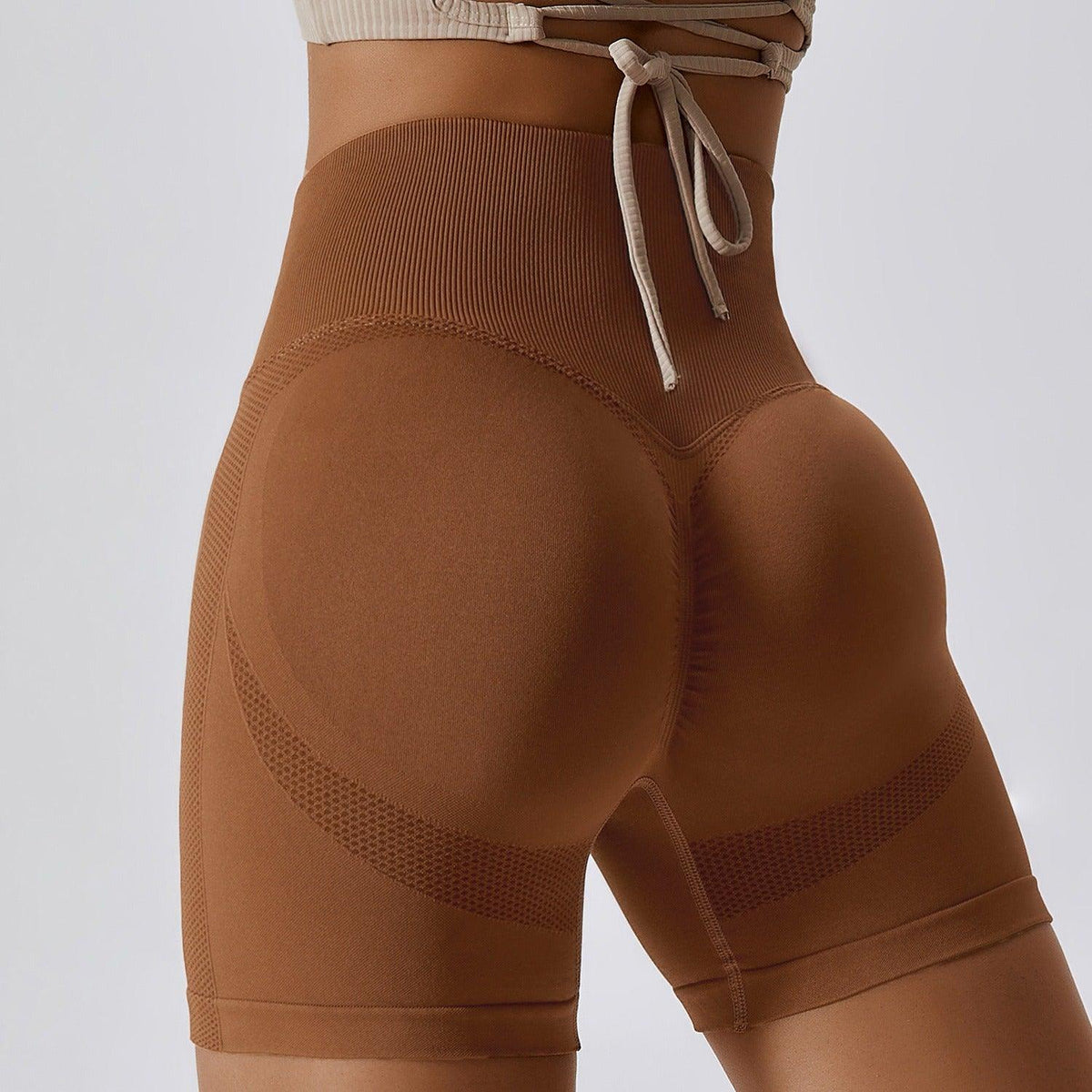 Country Girl High-Waisted Fitness Shorts | Butt Lifting & Ribbed Activewear for Yoga & Running