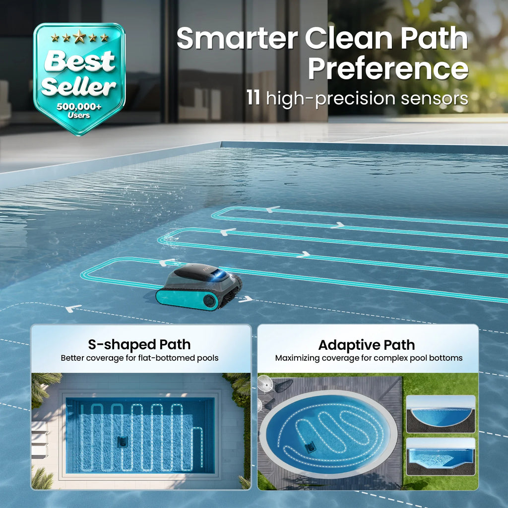 Aiper Scuba S1 Pool Cleaner Robot, Floor, Wall, Waterline, 270-Min