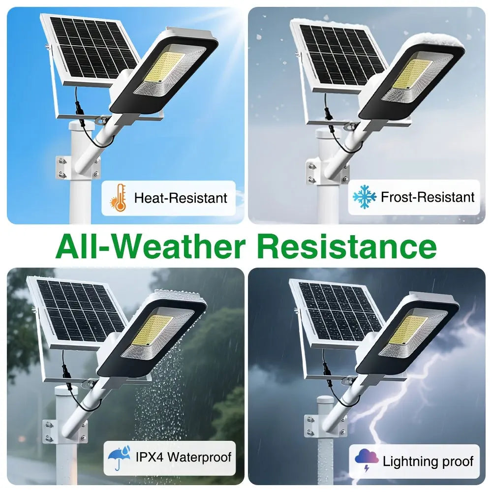 4 Sets of Outdoor Waterproof Solar Lamps, 6000mah Solar Street Lamps